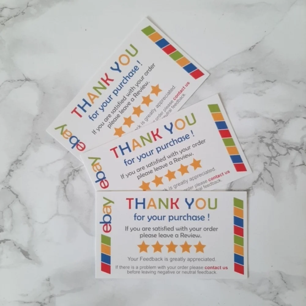 ♥️ 5x25 / 50 Thank ebay You Cards
